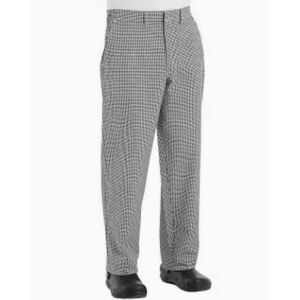 Chef Designs Black White Herringbone Pants 30 x 36 Straight Leg NEW